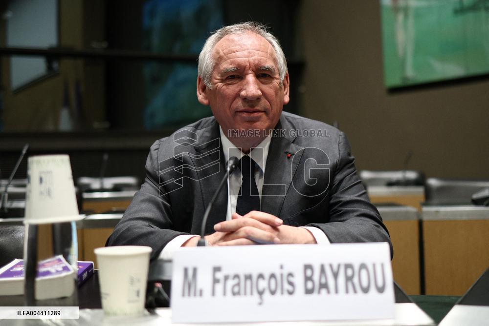 Hearing of Francois Bayrou at National Assembly - Paris
