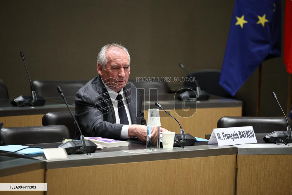 Hearing of Francois Bayrou at National Assembly - Paris