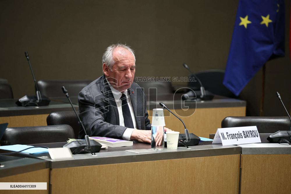 Hearing of Francois Bayrou at National Assembly - Paris