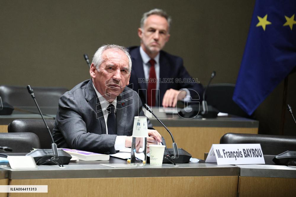 Hearing of Francois Bayrou at National Assembly - Paris