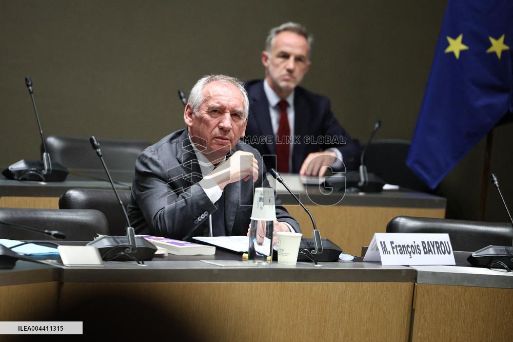 Hearing of Francois Bayrou at National Assembly - Paris