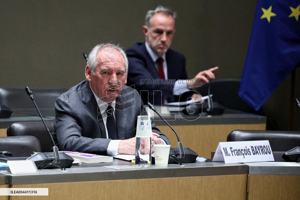 Hearing of Francois Bayrou at National Assembly - Paris