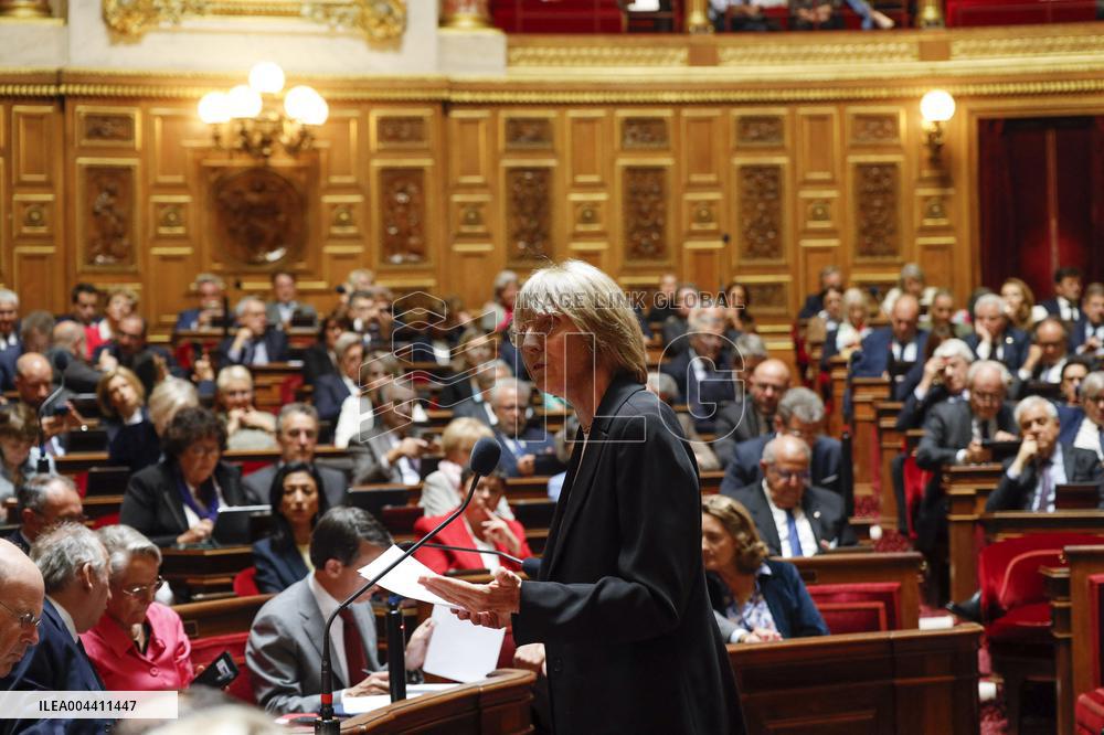 French Politics Address Questions At Senate - Paris