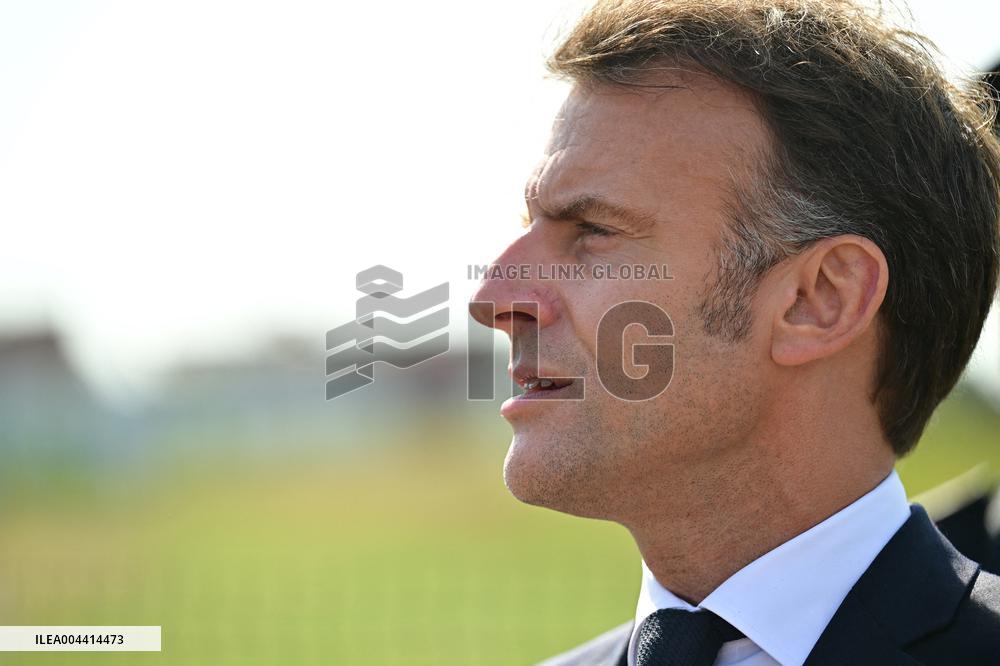 Macron And Darmanin Visit High-Security Prison Site - Northern France