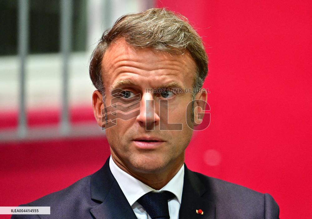 Macron And Darmanin Visit High-Security Prison Site - Northern France