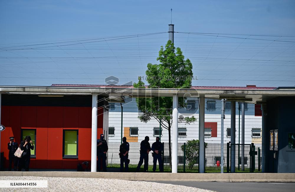 Macron And Darmanin Visit High-Security Prison Site - Northern France