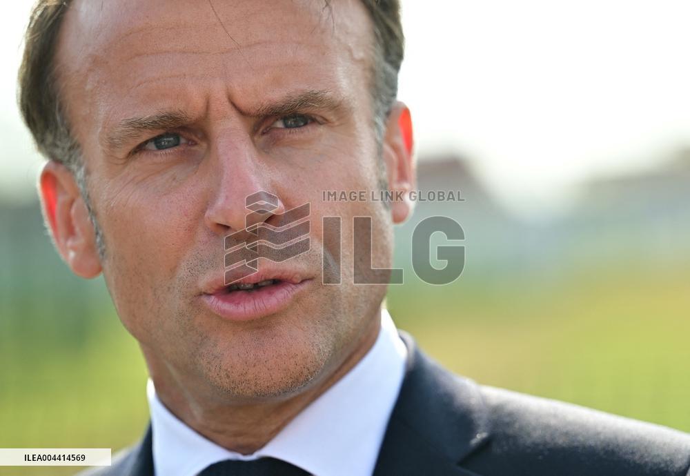 Macron And Darmanin Visit High-Security Prison Site - Northern France