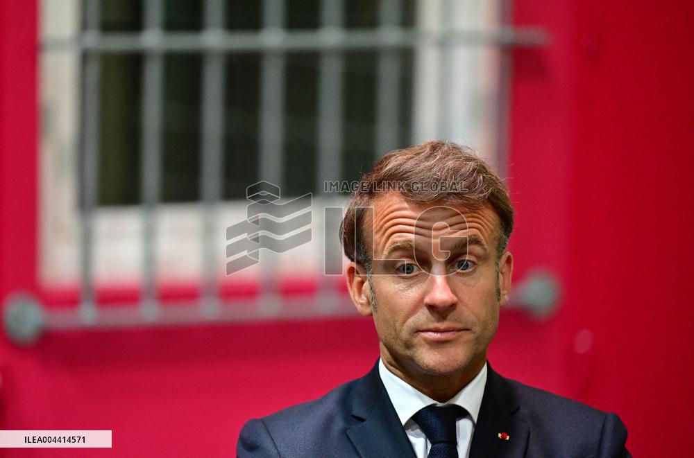 Macron And Darmanin Visit High-Security Prison Site - Northern France