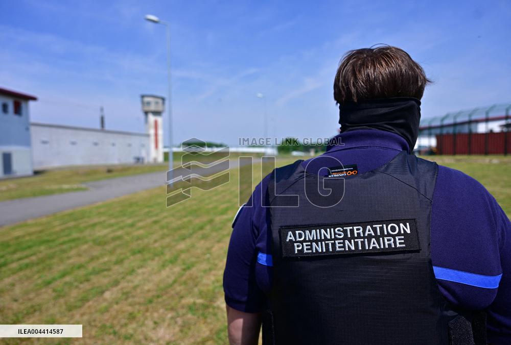 Macron And Darmanin Visit High-Security Prison Site - Northern France