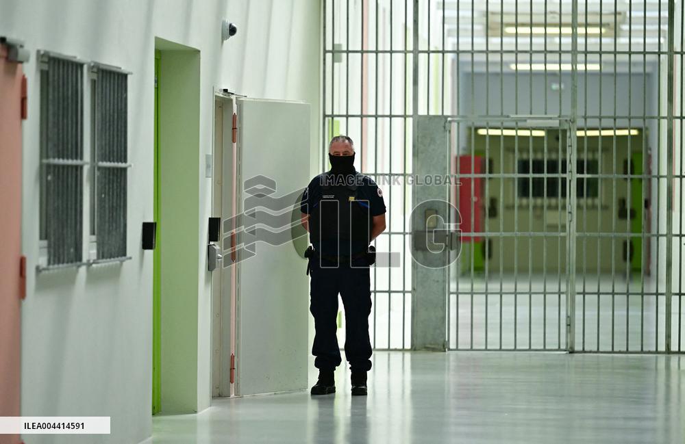 Macron And Darmanin Visit High-Security Prison Site - Northern France