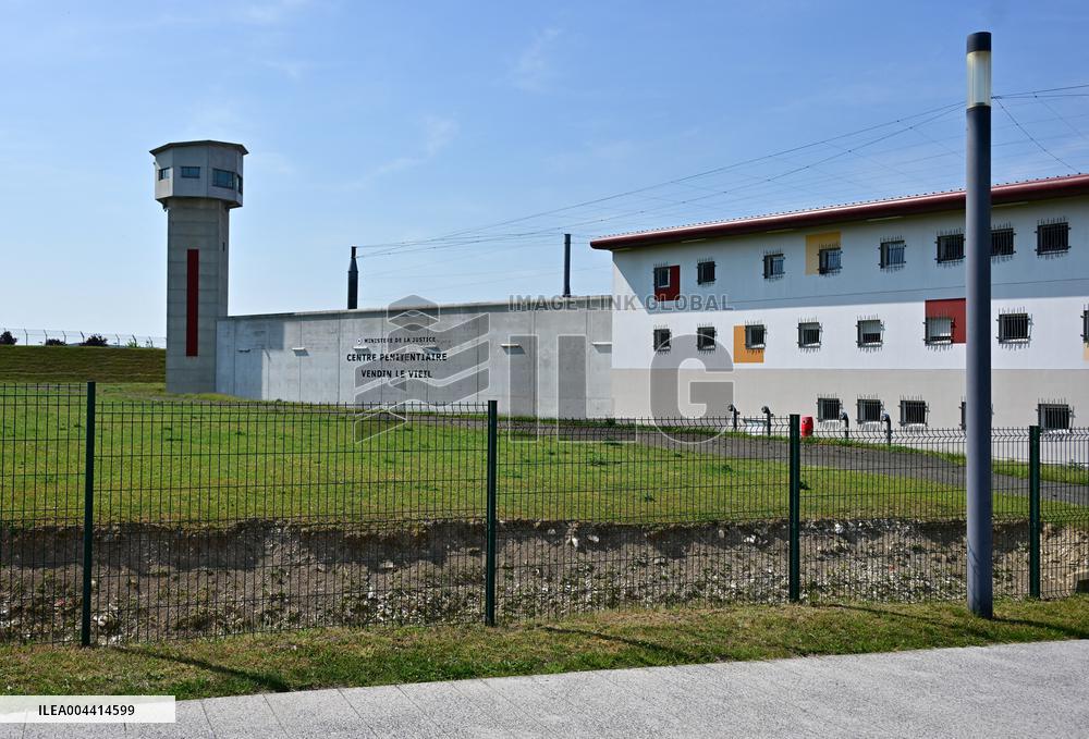 Macron And Darmanin Visit High-Security Prison Site - Northern France