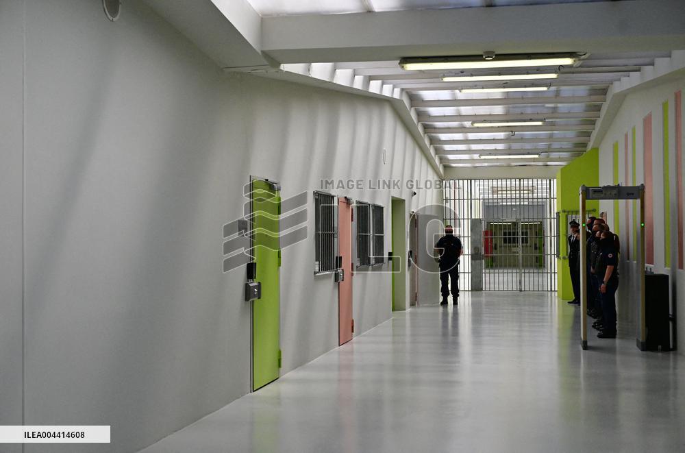 Macron And Darmanin Visit High-Security Prison Site - Northern France