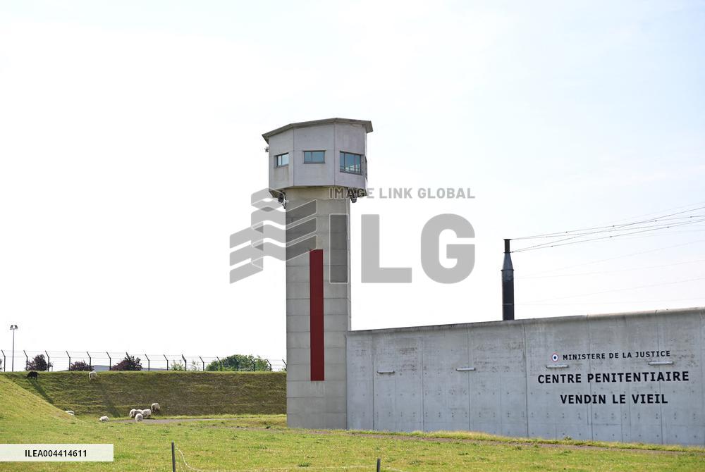 Macron And Darmanin Visit High-Security Prison Site - Northern France