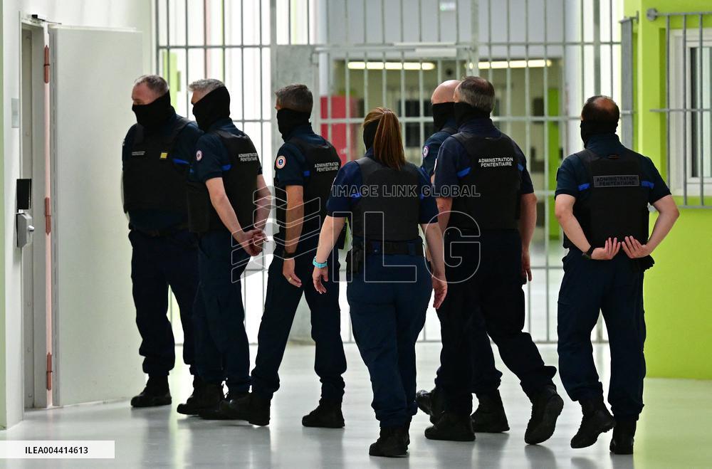 Macron And Darmanin Visit High-Security Prison Site - Northern France