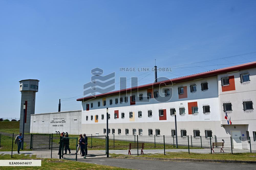 Macron And Darmanin Visit High-Security Prison Site - Northern France