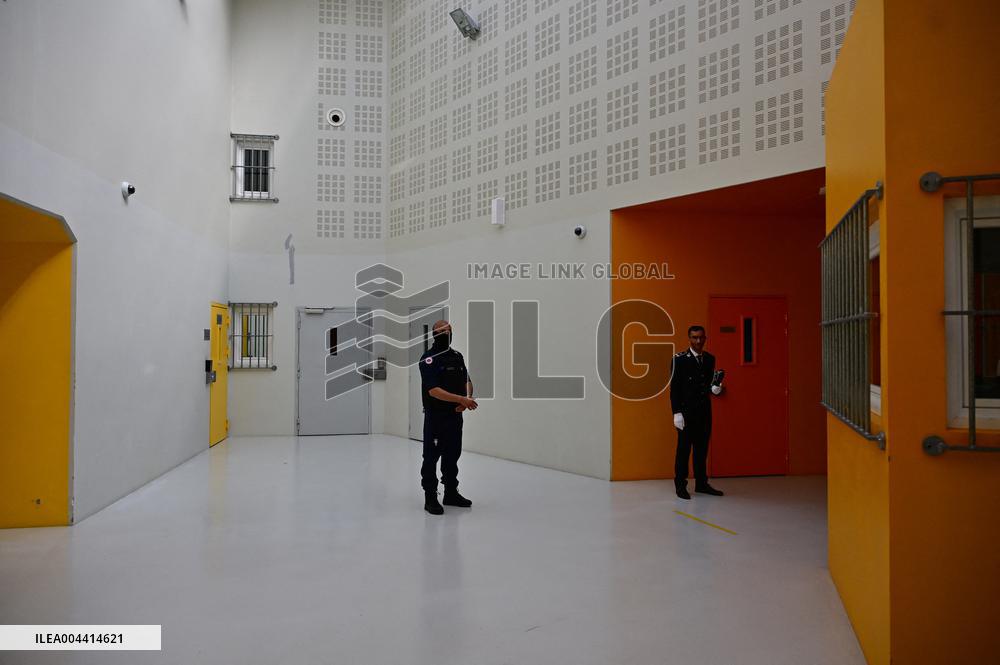 Macron And Darmanin Visit High-Security Prison Site - Northern France