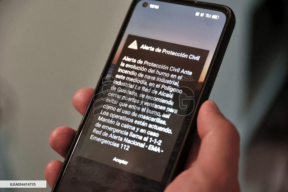 Fire in a factory in Alcala de Guadaira - Seville