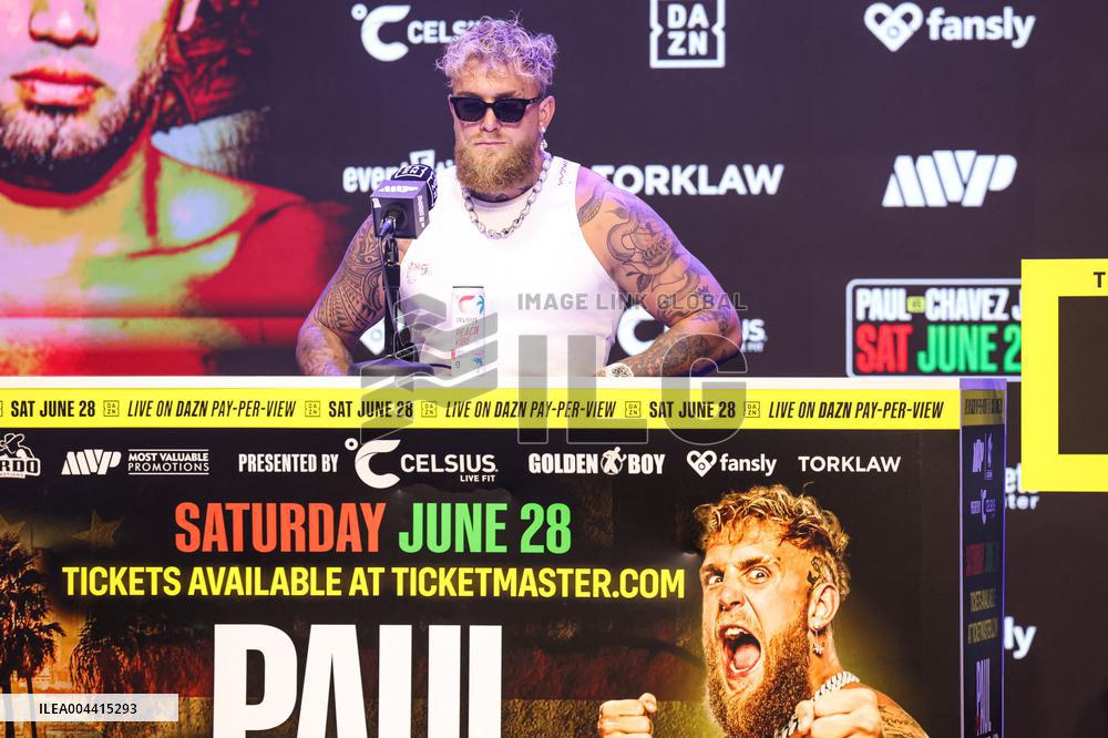 Jake Paul and Julio Cesar Chavez Jr Face Off at Press Conference - Hollywood