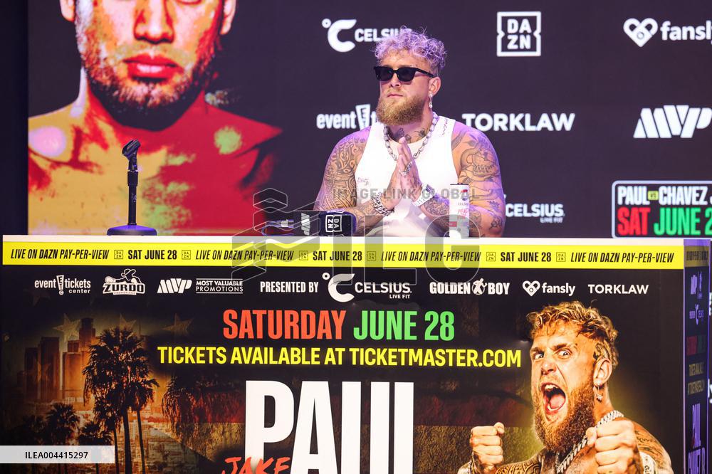 Jake Paul and Julio Cesar Chavez Jr Face Off at Press Conference - Hollywood