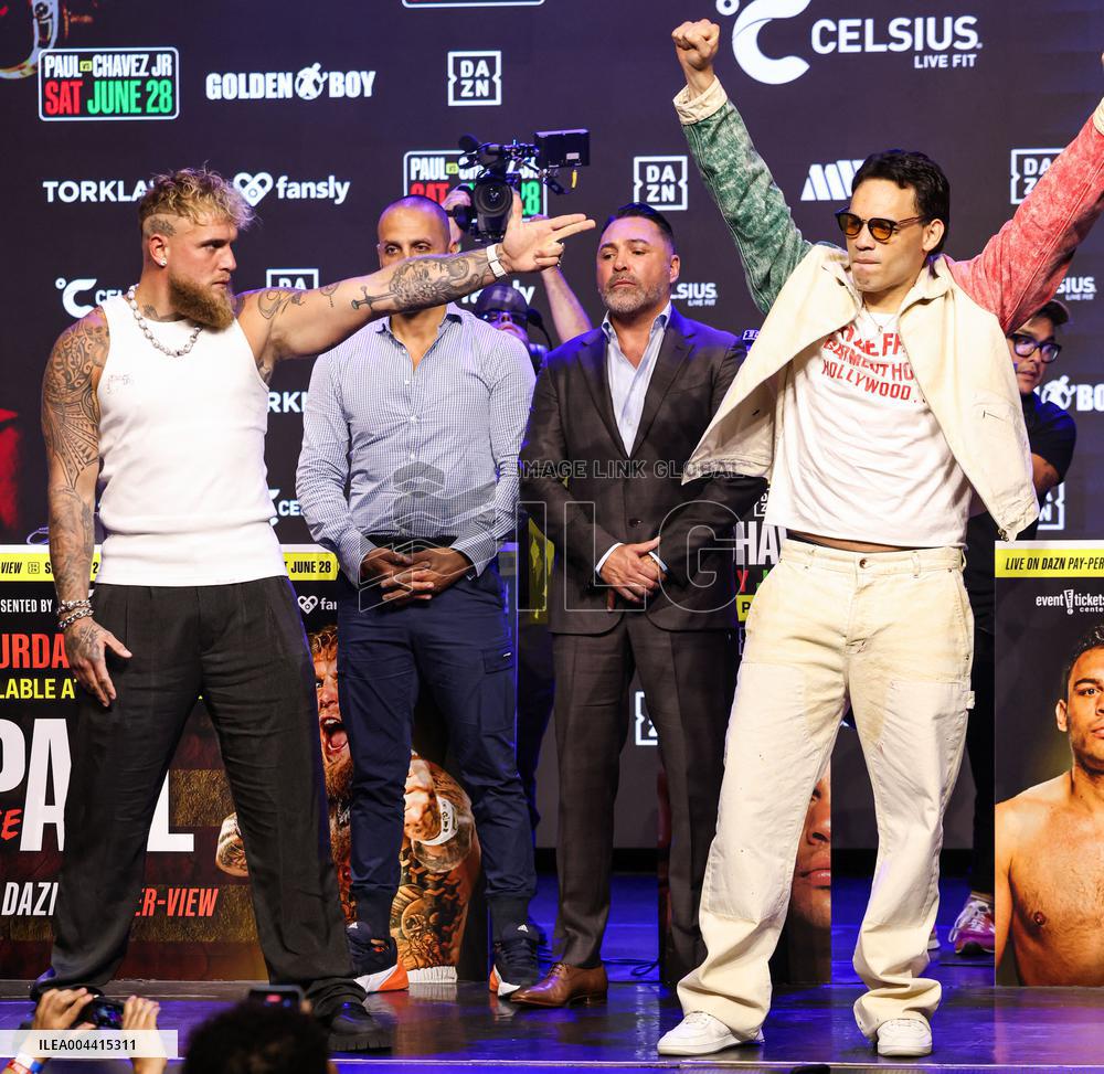 Jake Paul and Julio Cesar Chavez Jr Face Off at Press Conference - Hollywood