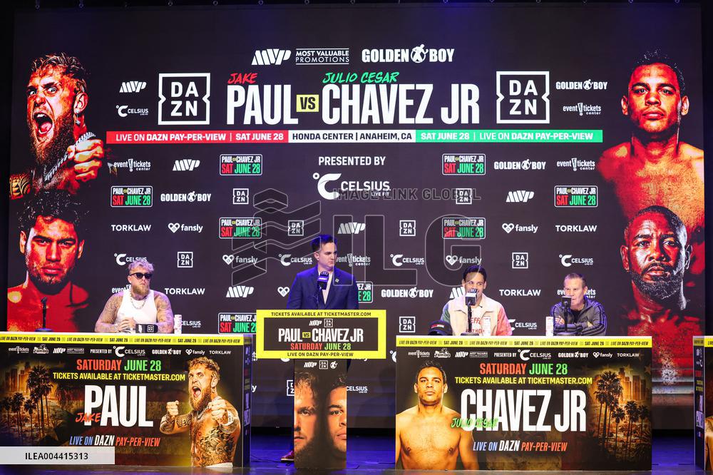 Jake Paul and Julio Cesar Chavez Jr Face Off at Press Conference - Hollywood