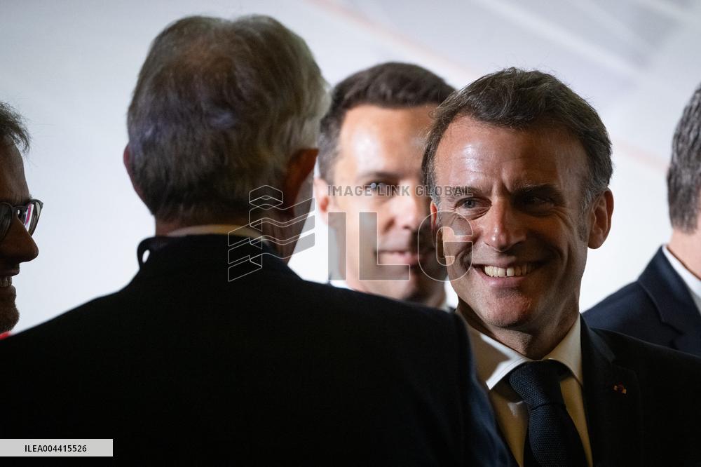 Global Markets Conference Attended by Emmanuel Macron - Romainville