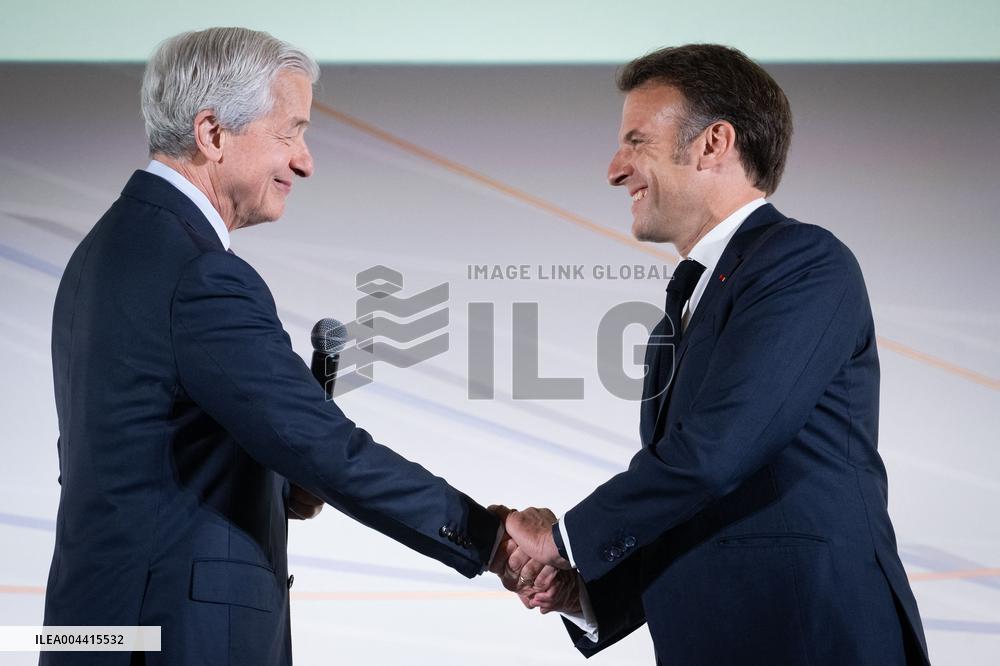 Global Markets Conference Attended by Emmanuel Macron - Romainville