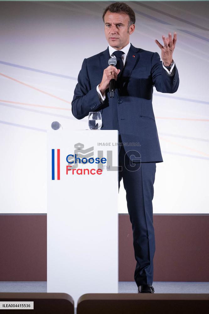 Global Markets Conference Attended by Emmanuel Macron - Romainville