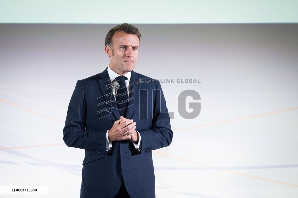 Global Markets Conference Attended by Emmanuel Macron - Romainville