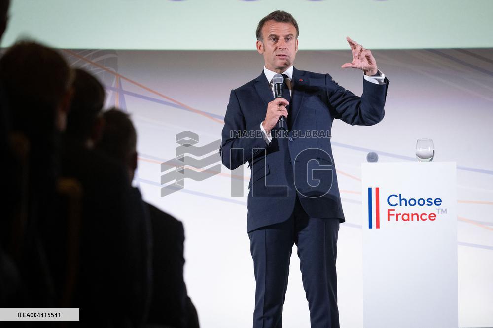 Global Markets Conference Attended by Emmanuel Macron - Romainville