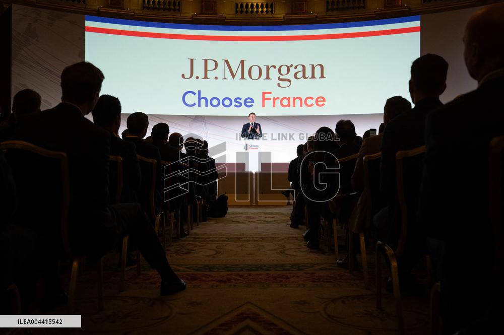 Global Markets Conference Attended by Emmanuel Macron - Romainville