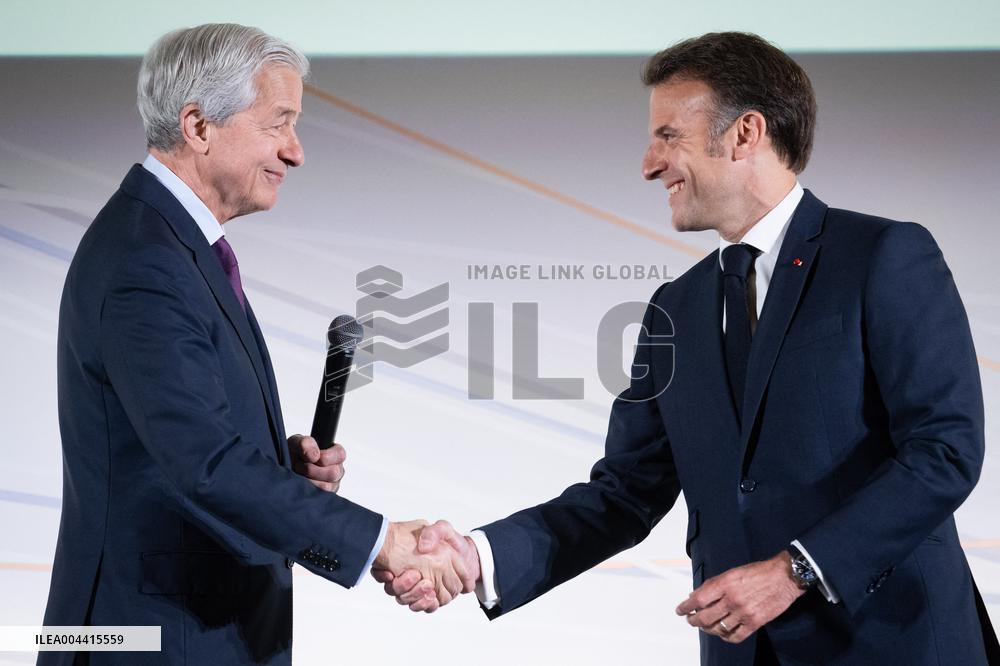 Global Markets Conference Attended by Emmanuel Macron - Romainville