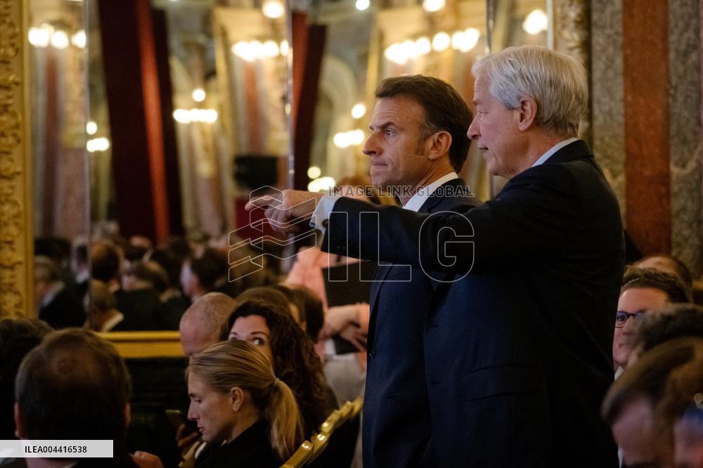 Global Markets Conference Attended by Emmanuel Macron - Paris