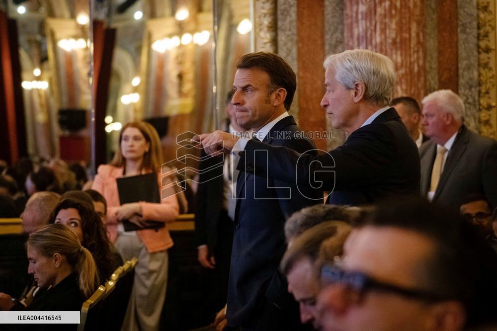 Global Markets Conference Attended by Emmanuel Macron - Paris