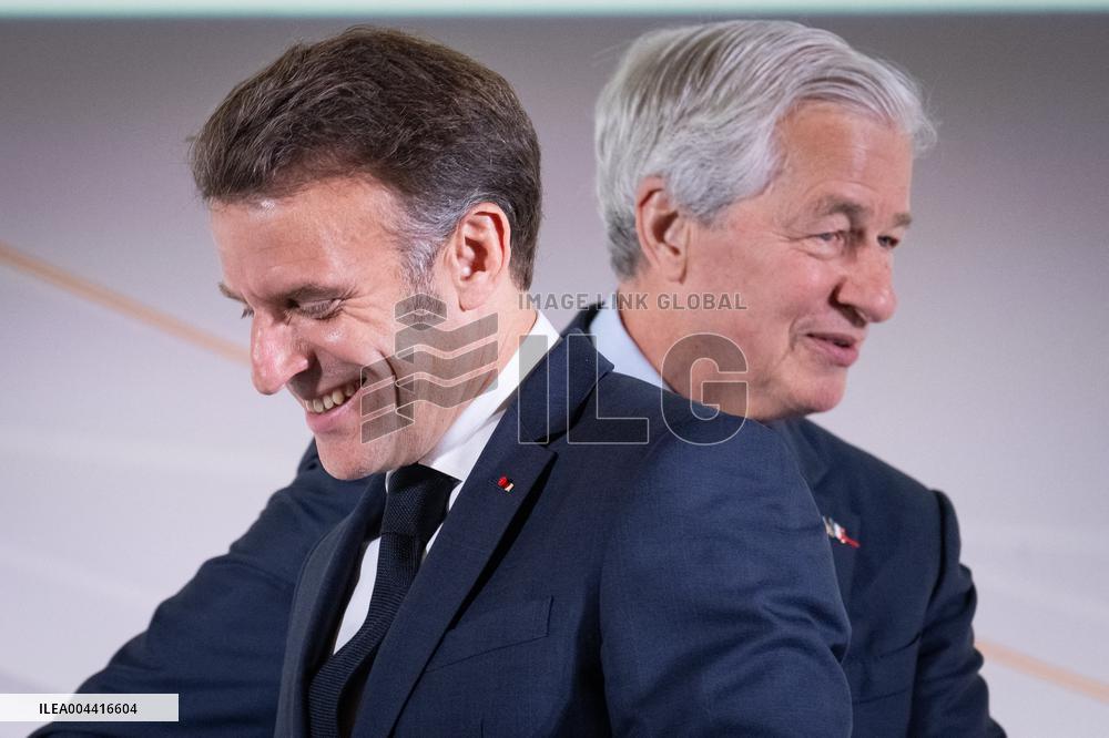 Global Markets Conference Attended by Emmanuel Macron - Paris
