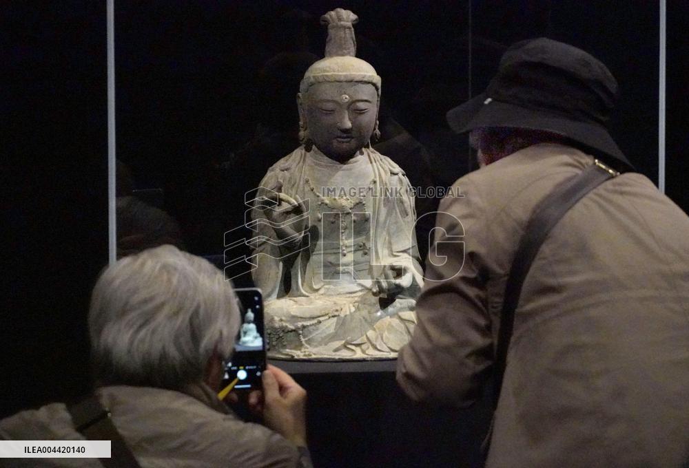 Returned Buddha statue on public display