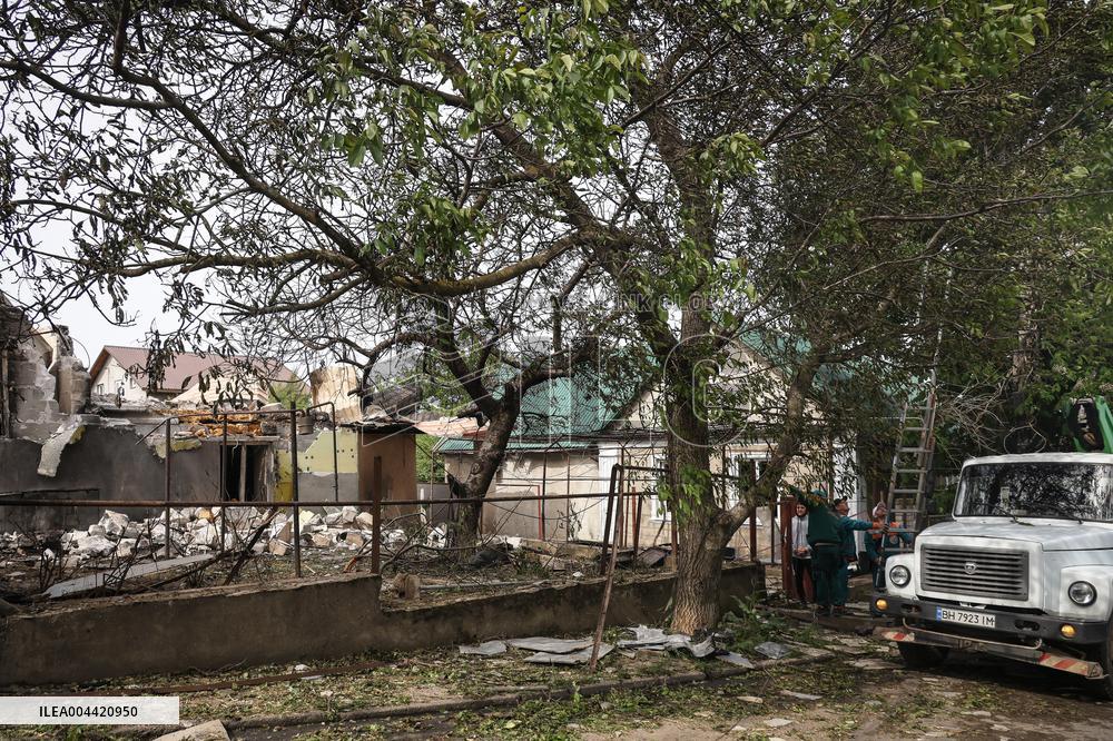 Consequences of Russian drone attack in Odesa region