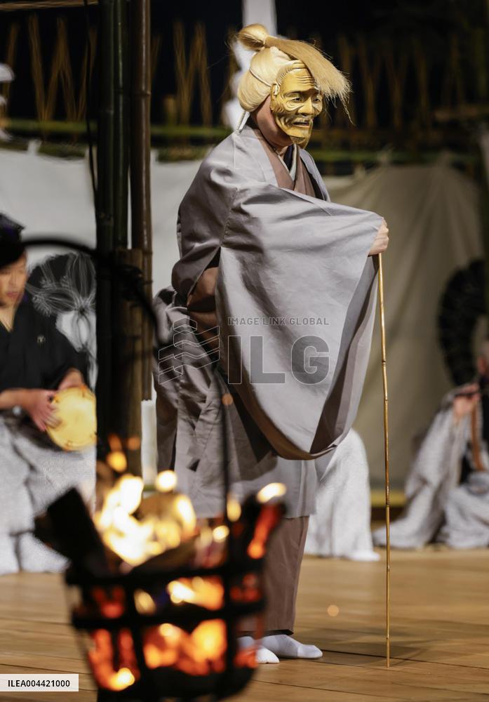 Traditional outdoor Noh play in Nara