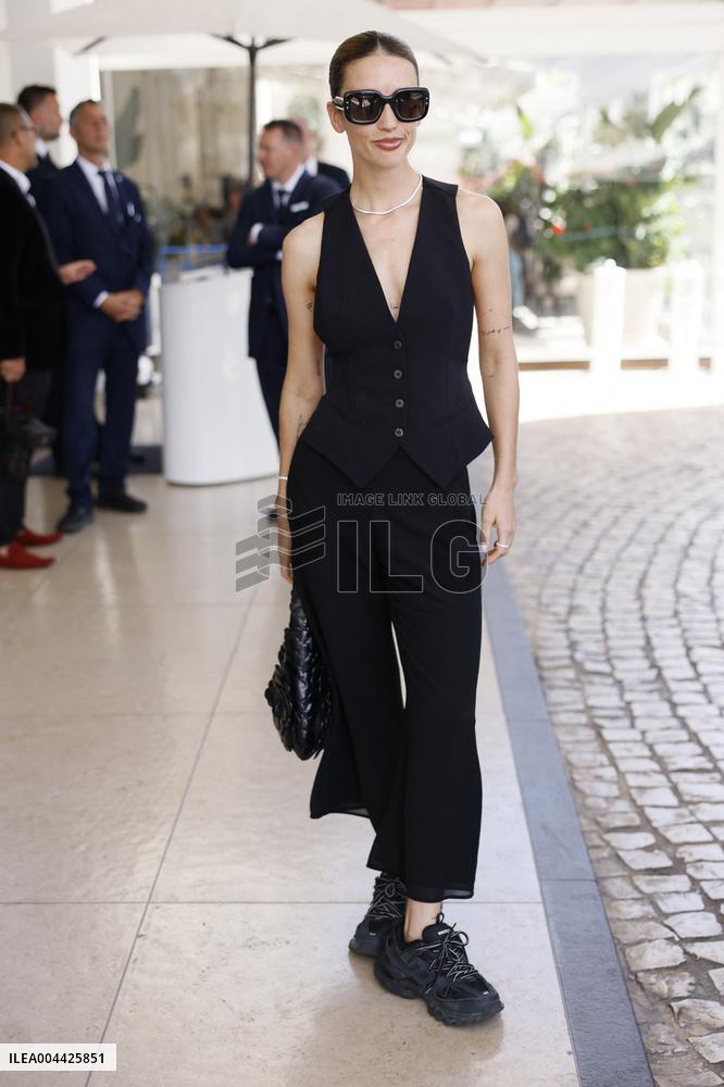 Cannes Maria Pedraza leaves Hotel Martinez MP