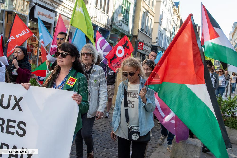 Gaza Peace March Organized By Left-Wing Collective - Troyes