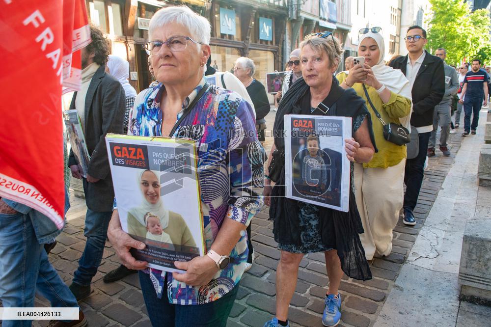 Gaza Peace March Organized By Left-Wing Collective - Troyes