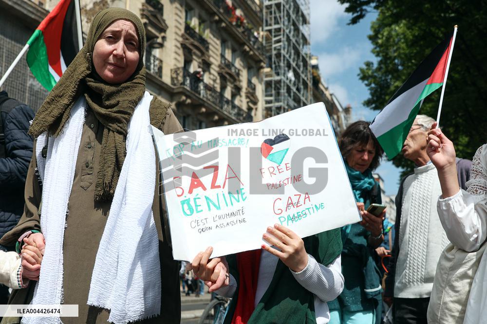 Pro-Palestinian Protest For Nakba 77th Anniversary - Paris
