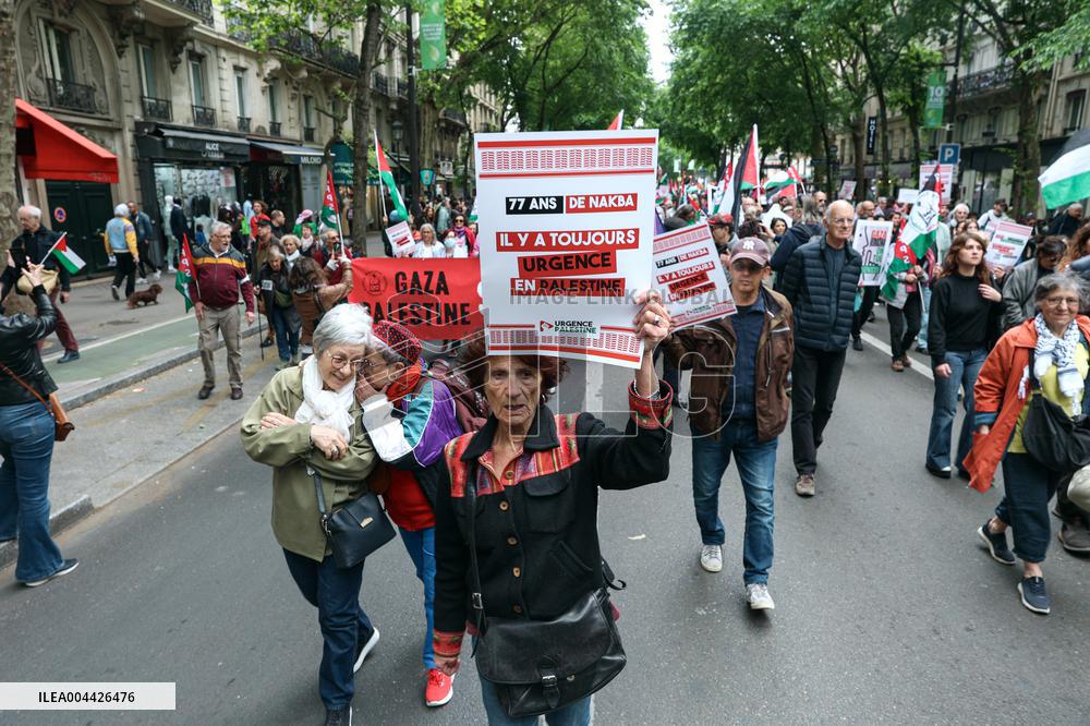 Pro-Palestinian Protest For Nakba 77th Anniversary - Paris