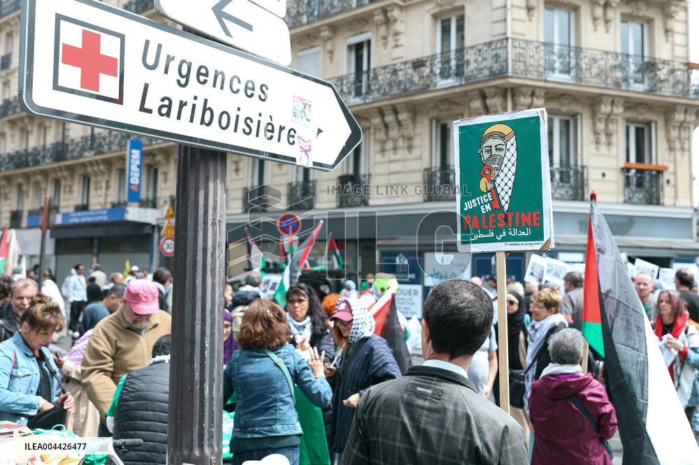 Pro-Palestinian Protest For Nakba 77th Anniversary - Paris