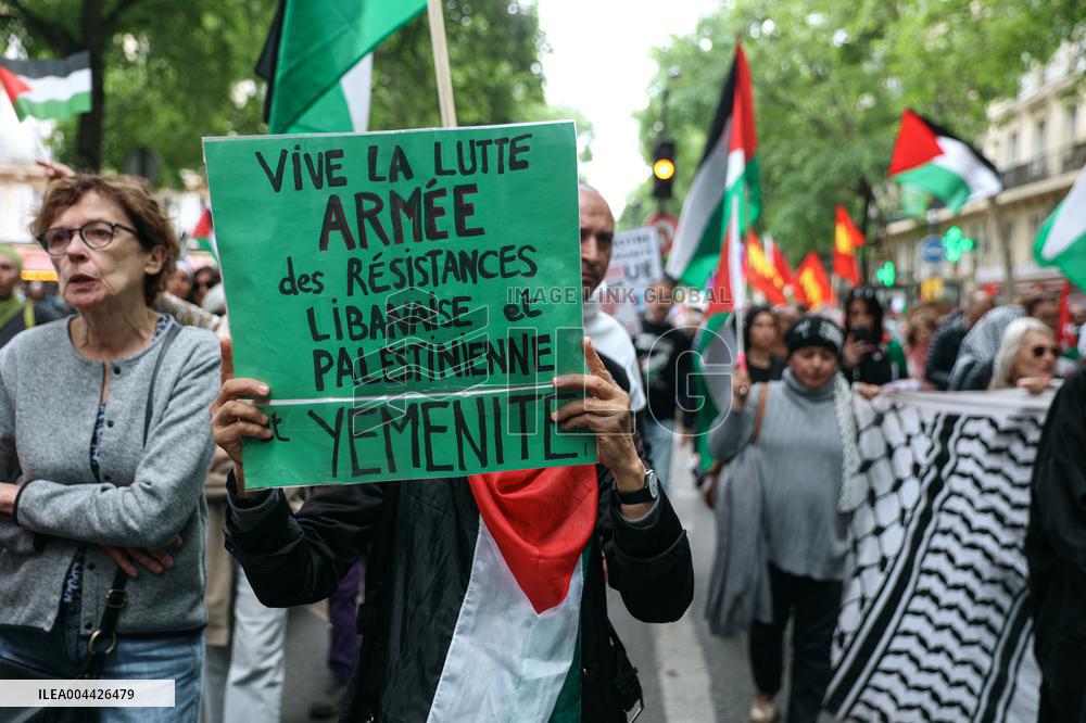 Pro-Palestinian Protest For Nakba 77th Anniversary - Paris