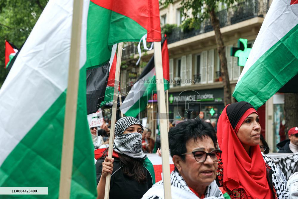 Pro-Palestinian Protest For Nakba 77th Anniversary - Paris