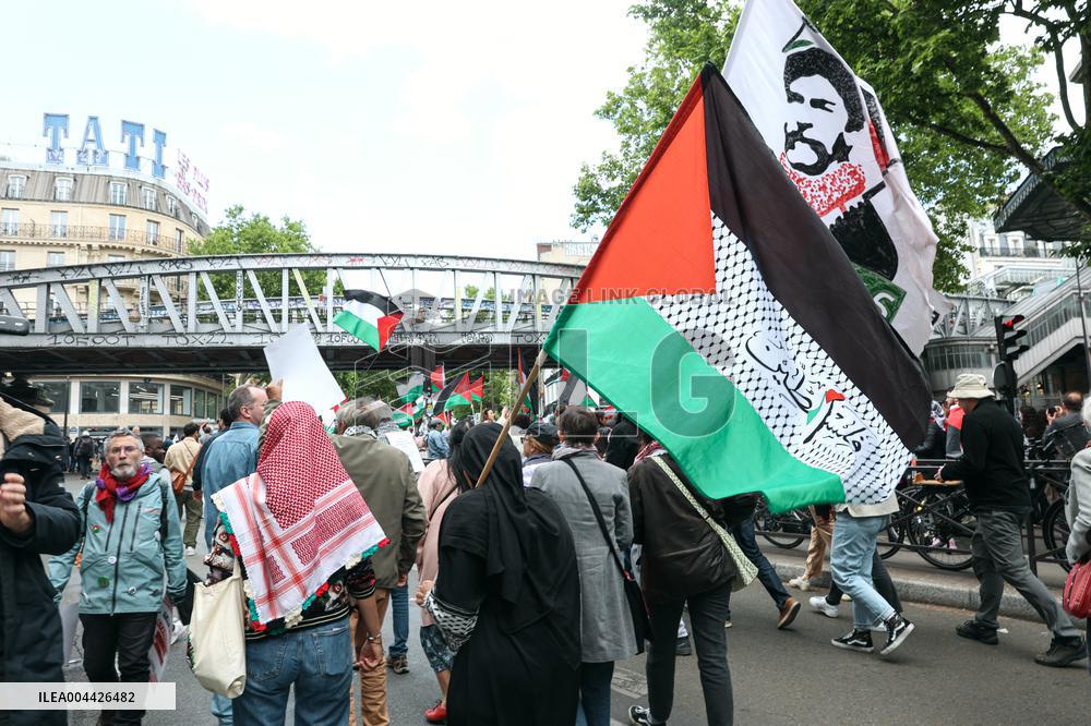 Pro-Palestinian Protest For Nakba 77th Anniversary - Paris