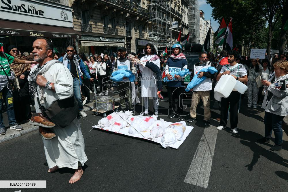 Pro-Palestinian Protest For Nakba 77th Anniversary - Paris
