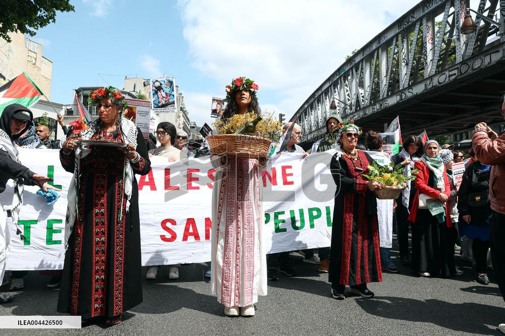 Pro-Palestinian Protest For Nakba 77th Anniversary - Paris