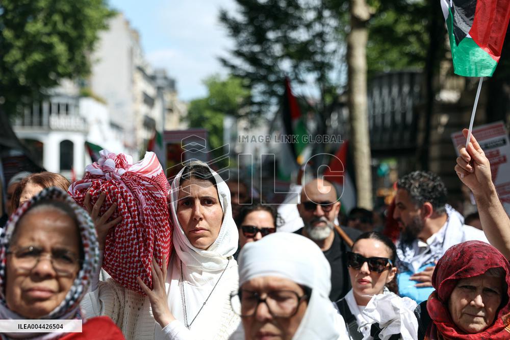 Pro-Palestinian Protest For Nakba 77th Anniversary - Paris